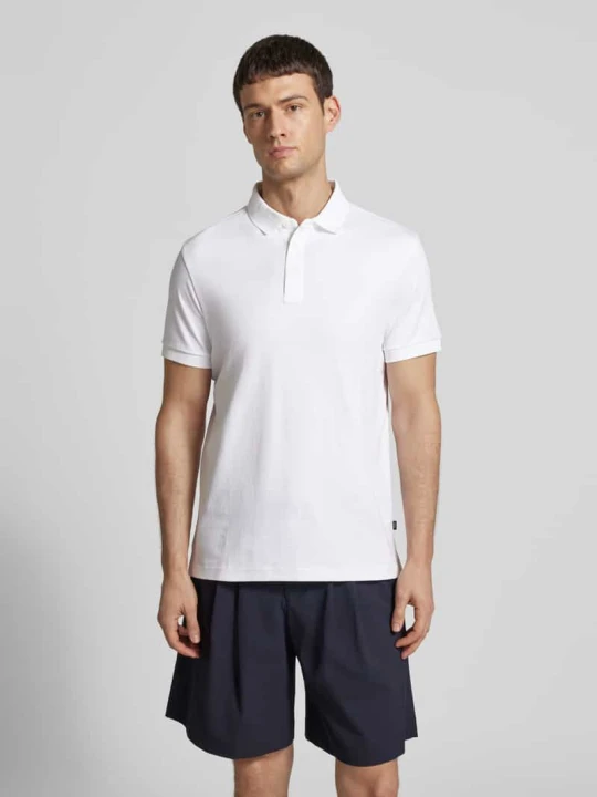 Zdjęcie produktu Koszulka polo męska JOOP! Collection;Czysta bawełna ekologiczna;Krój regular fit;Kołnierzyk polo z krótką listwą guzikową;Wyhaftowane logo;Długość tyłu w rozmia Biały