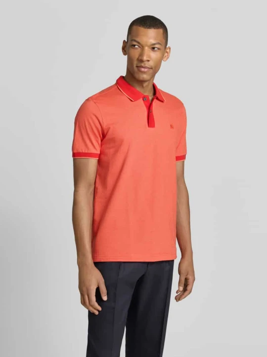 Zdjęcie produktu koszulka polo o kroju regular fit z wyhaftowanym logo Lerros Ciemnopomarańczowy