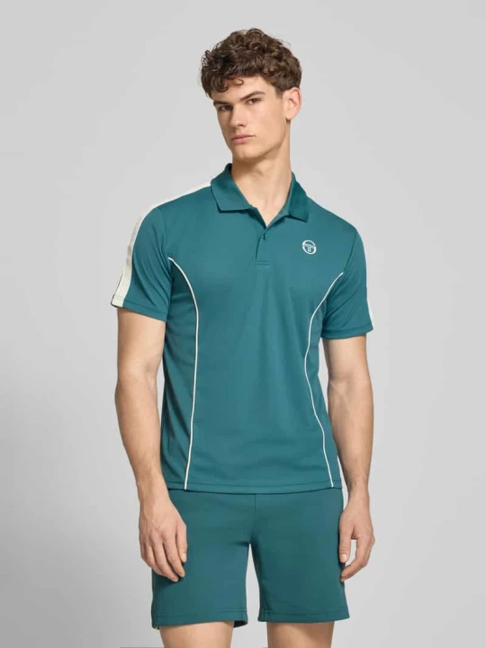 Zdjęcie produktu koszulka polo o kroju regular fit z wyhaftowanym logo model 'EGEO' Sergio Tacchini Petrol
