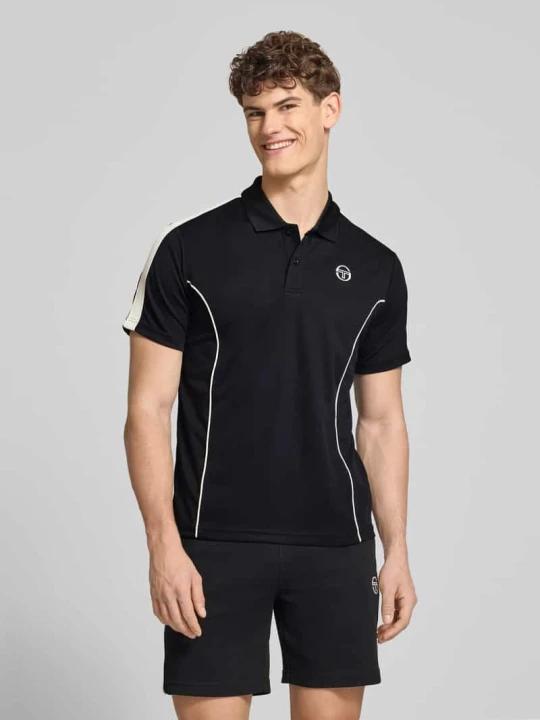 Zdjęcie produktu koszulka polo o kroju regular fit z wyhaftowanym logo model 'EGEO' Sergio Tacchini Czarny