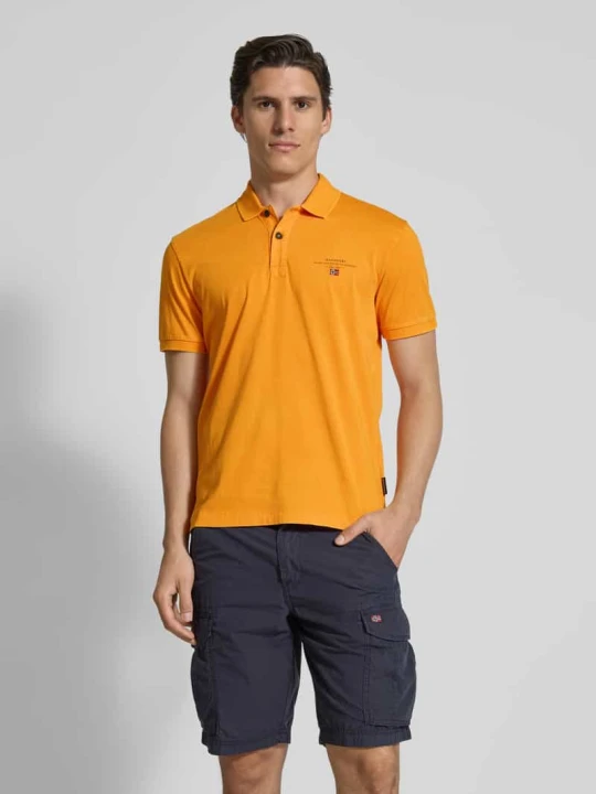 Zdjęcie produktu Koszulka polo o kroju regular fit z wyhaftowanym logo model ‘elbas’ Napapijri Żółty