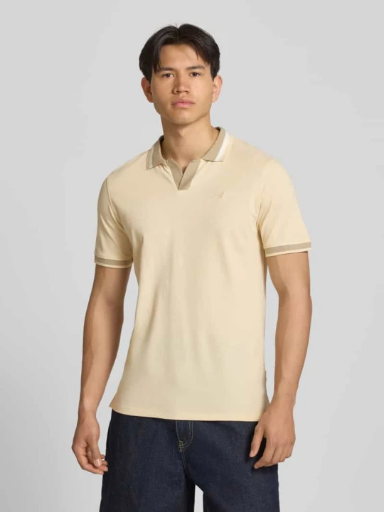 Zdjęcie produktu koszulka polo o kroju regular fit z wyhaftowanym logo model 'EVO' Blend Beżowy