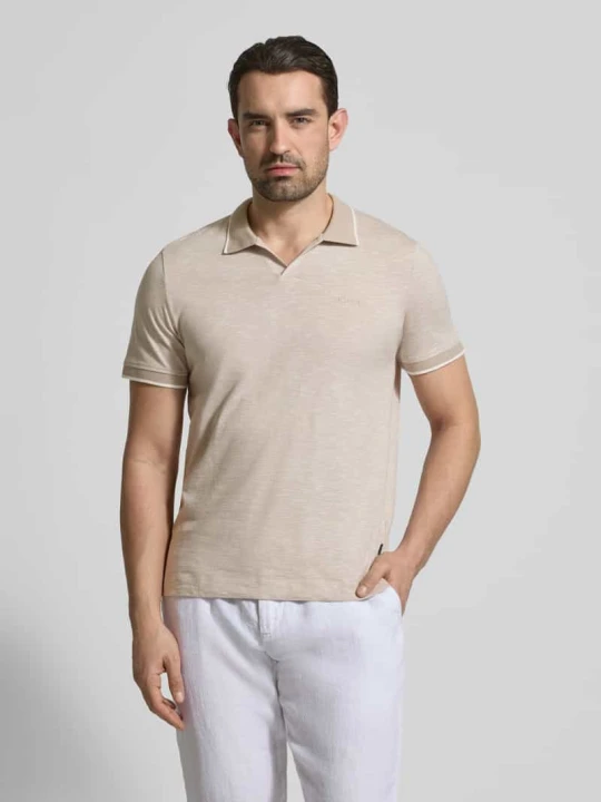 Zdjęcie produktu koszulka polo o kroju regular fit z wyhaftowanym logo model 'Iwanito' JOOP! Beżowy