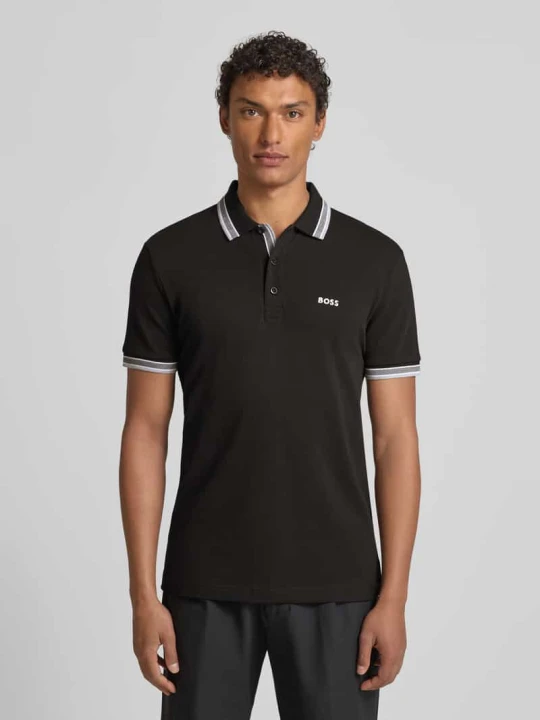 Zdjęcie produktu Koszulka polo o kroju regular fit z wyhaftowanym logo model ‘Paddy’ Boss Ciemnoniebieski