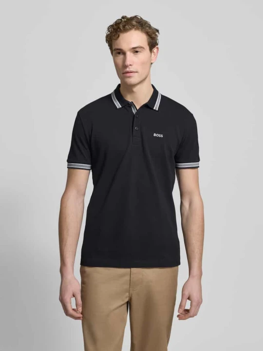 Zdjęcie produktu Koszulka polo o kroju regular fit z wyhaftowanym logo model ‘Paddy’ Boss Czarny