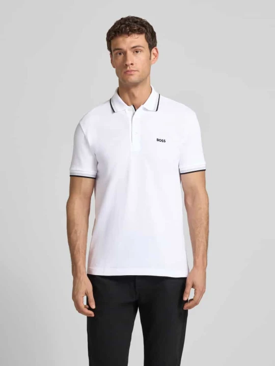 Zdjęcie produktu Koszulka polo o kroju regular fit z wyhaftowanym logo model ‘Paddy’ Boss Biały