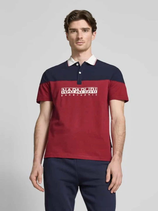 Zdjęcie produktu Koszulka polo o kroju regular fit z wyhaftowanym logo model ‘SATURNIA’ Napapijri Granatowy