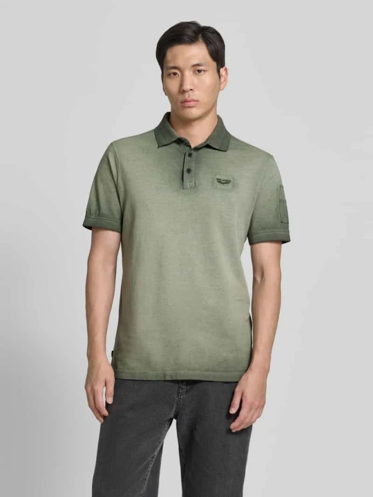 Zdjęcie produktu koszulka polo o kroju regular fit z wyhaftowanym logo PME Legend Oliwkowy melanż