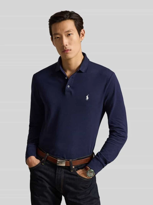 Zdjęcie produktu koszulka polo o kroju regular fit z wyhaftowanym logo Polo Ralph Lauren Granatowy