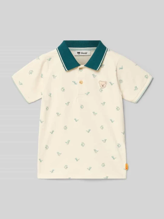Zdjęcie produktu Koszulka polo o kroju regular fit z wyhaftowanym logo Steiff Écru