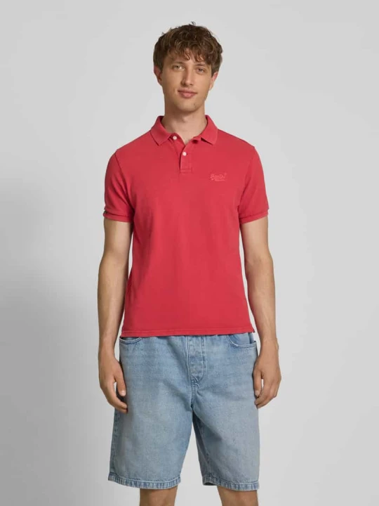 Zdjęcie produktu Koszulka polo o kroju regular fit z wyhaftowanym logo Superdry Czerwony