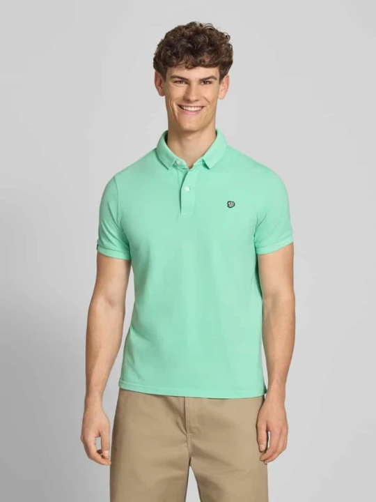 Zdjęcie produktu koszulka polo o kroju regular fit z wyhaftowanym logo Superdry Miętowy