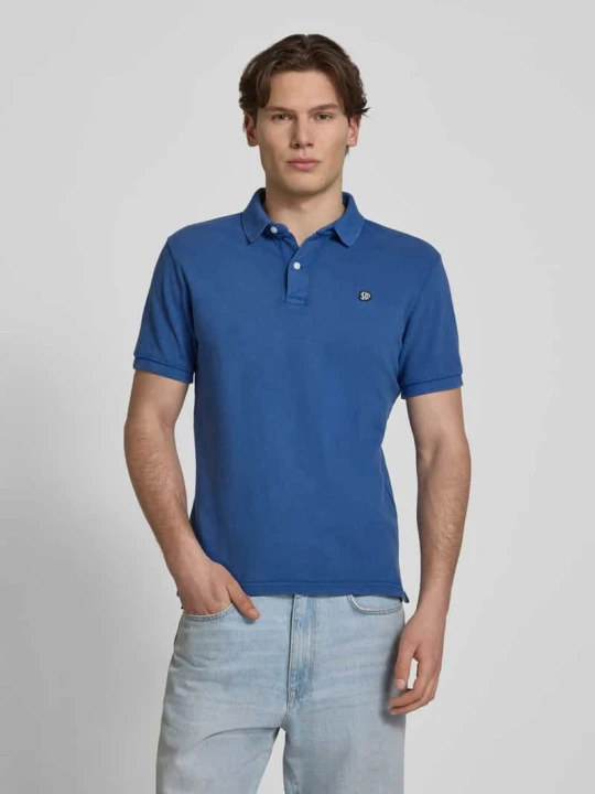Zdjęcie produktu koszulka polo o kroju regular fit z wyhaftowanym logo Superdry Ciemnoniebieski