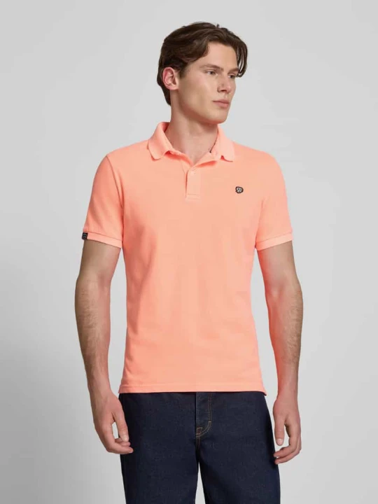 Zdjęcie produktu koszulka polo o kroju regular fit z wyhaftowanym logo Superdry Neonowy pomarańczowy