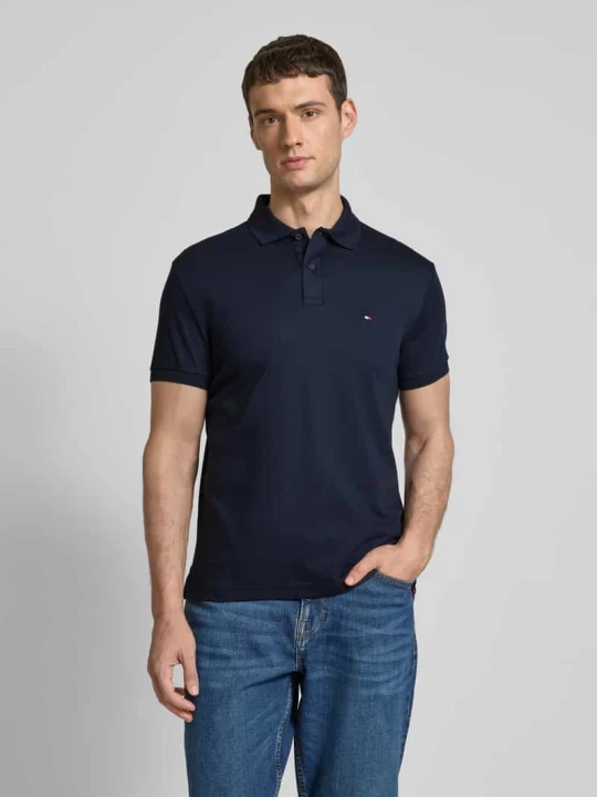 Zdjęcie produktu Koszulka polo o kroju regular fit z wyhaftowanym logo Tommy Hilfiger Granatowy