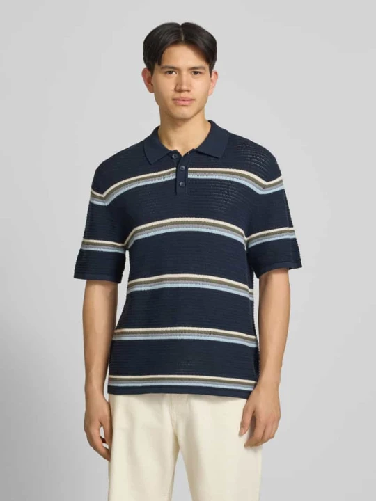Zdjęcie produktu Koszulka polo o kroju regular fit z wzorem w paski model 'MAINE' Jack&Jones Granatowy