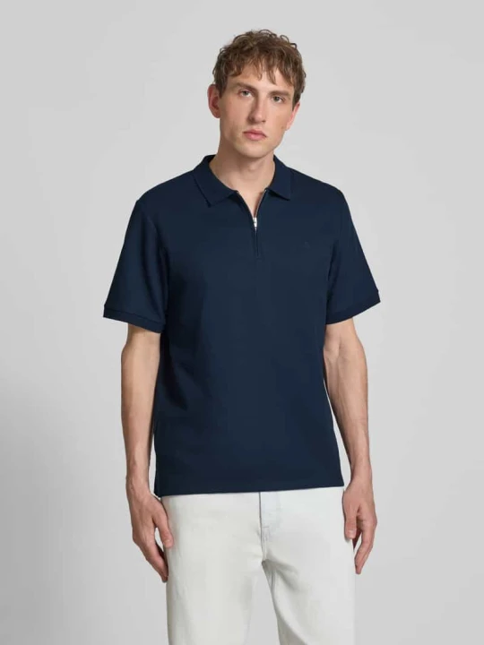 Zdjęcie produktu koszulka polo o kroju regular fit z zamkiem błyskawicznym model 'AUSTIN' Jack&Jones Granatowy