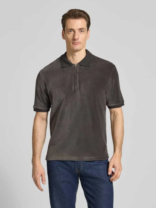 Zdjęcie produktu Koszulka polo z zamkiem błyskawicznym o kroju regular fit model 'Francis' Tiger Of Sweden Oliwkowy