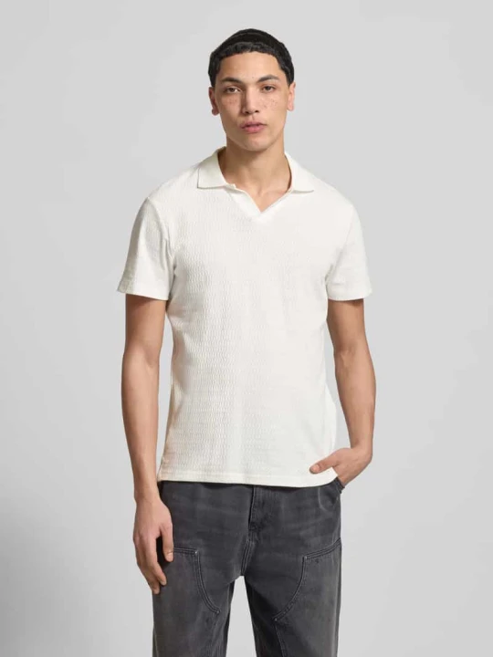 Zdjęcie produktu Koszulka polo o kroju regular fit ze strukturalnym wzorem model 'Heskild' Blend Złamany biały