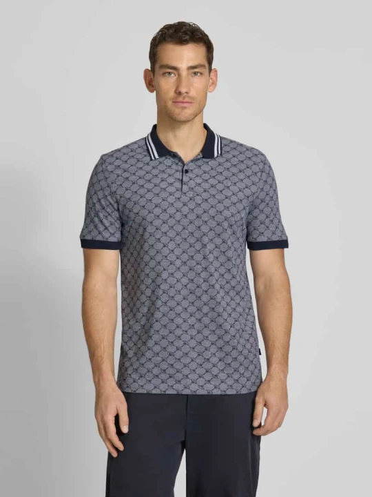 Zdjęcie produktu koszulka polo o kroju regular fit ze wzorem z logo model 'Jessino' JOOP! Niebieski