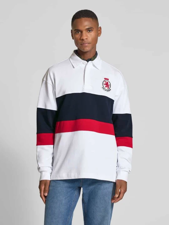 Zdjęcie produktu Koszulka polo o kroju relaxed fit z czystej bawełny model ‘CREST RUGBY’ Tommy Hilfiger Biały