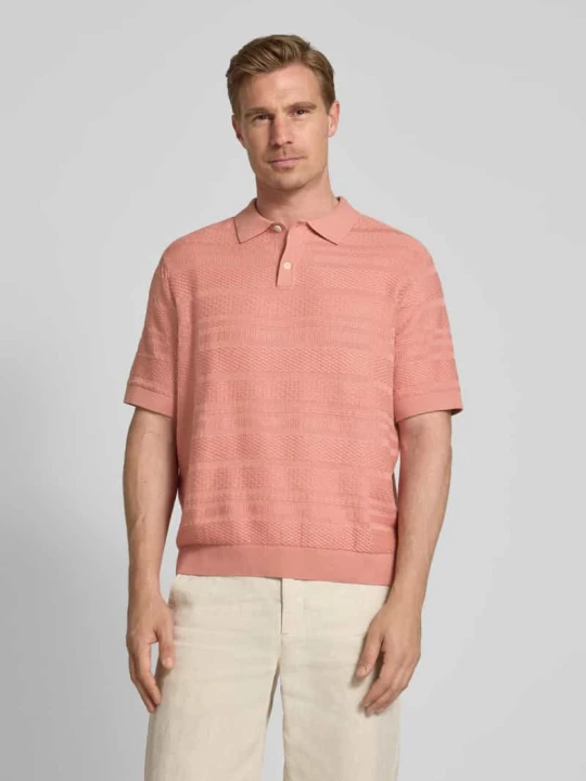 Zdjęcie produktu Koszulka polo o kroju relaxed fit z czystej bawełny model ‘FOAM’ Selected Homme Brudnoróżowy