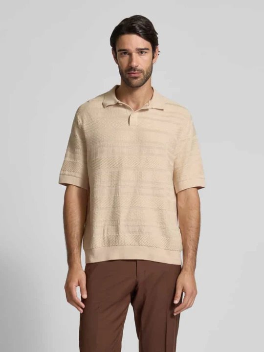 Zdjęcie produktu Koszulka polo o kroju relaxed fit z czystej bawełny model ‘FOAM’ Selected Homme Beżowy