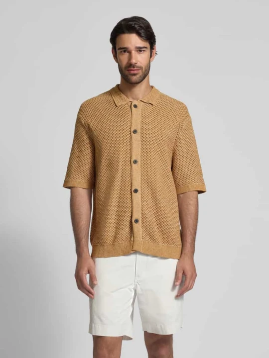 Zdjęcie produktu Koszulka polo o kroju relaxed fit z czystej bawełny model ‘GINGER’ Selected Homme Jasnobrązowy
