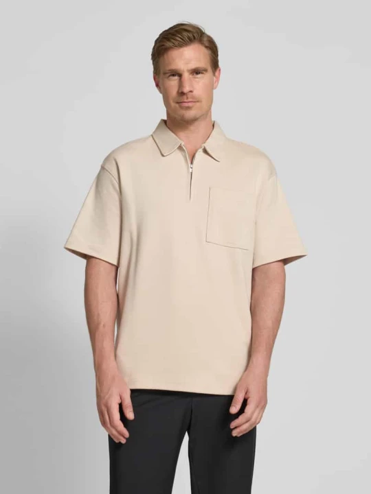 Zdjęcie produktu Koszulka polo o kroju relaxed fit z czystej bawełny model ‘RELAXEJEORGE’ Selected Homme Piaskowy