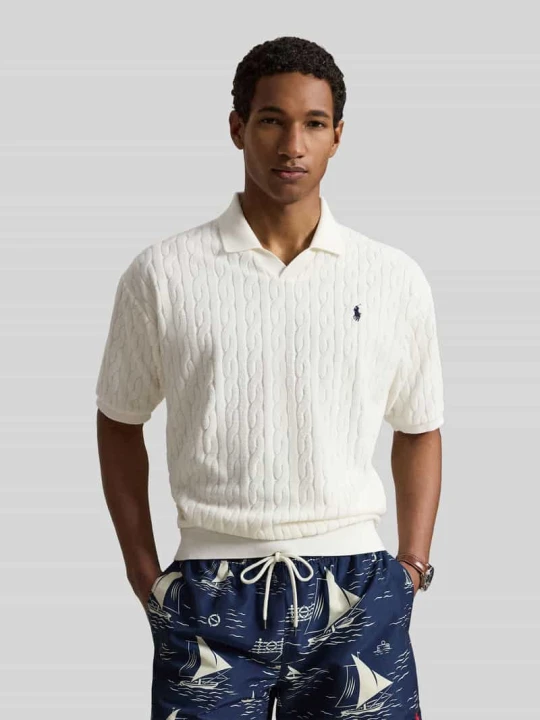 Zdjęcie produktu Koszulka polo o kroju relaxed fit z czystej bawełny w imitacji dzianiny Polo Ralph Lauren Biały