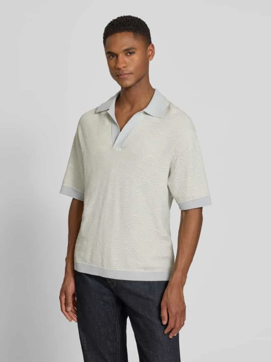 Zdjęcie produktu koszulka polo o kroju relaxed fit z dekoltem w serek model 'LAURENZZO' Drykorn Miętowy