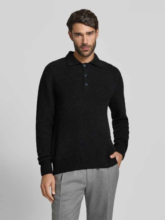 Zdjęcie produktu Koszulka polo o kroju relaxed fit z dzianiny z mieszanki bawełny model ‘DALE LIFE’ Only & Sons Czarny