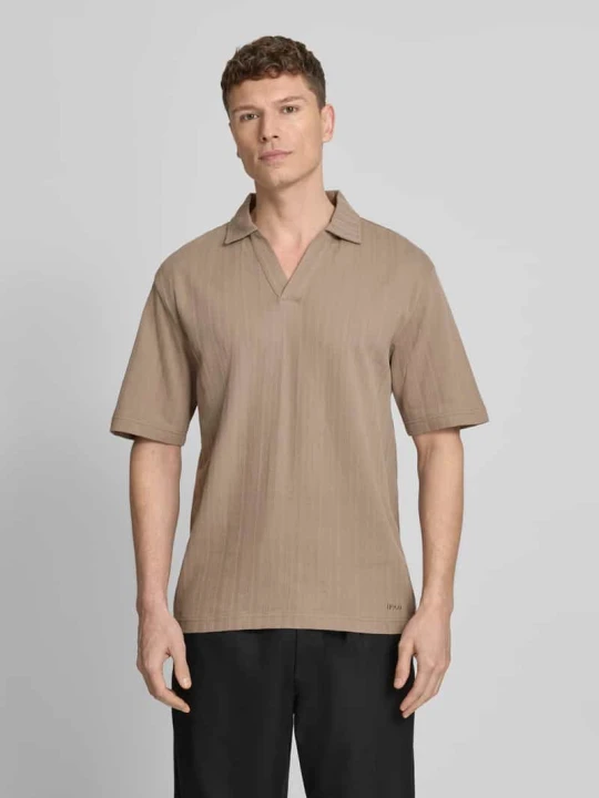 Zdjęcie produktu Koszulka polo o kroju relaxed fit z fakturowanym wzorem model 'DALIBO' Hugo Jasnobrązowy
