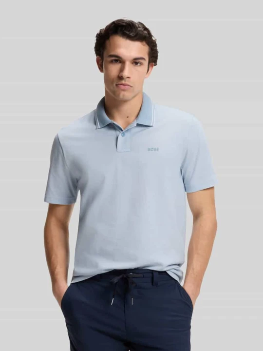 Zdjęcie produktu Koszulka polo o kroju relaxed fit z czystej bawełny model 'PEOXFORDNEW' Boss Jasnoniebieski