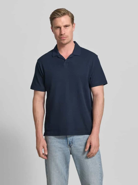 Zdjęcie produktu Koszulka polo o kroju relaxed fit z Mieszanka bawełny Tom Tailor Granatowy