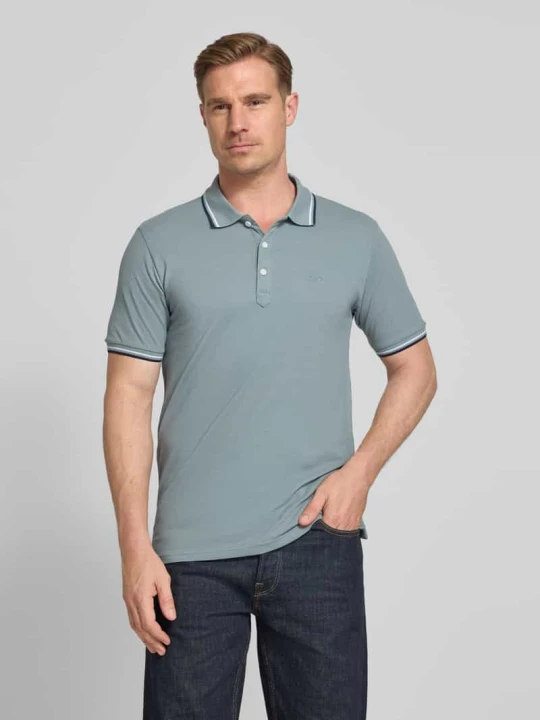 Zdjęcie produktu koszulka polo o kroju relaxed fit z paskami w kontrastowym kolorze lindbergh