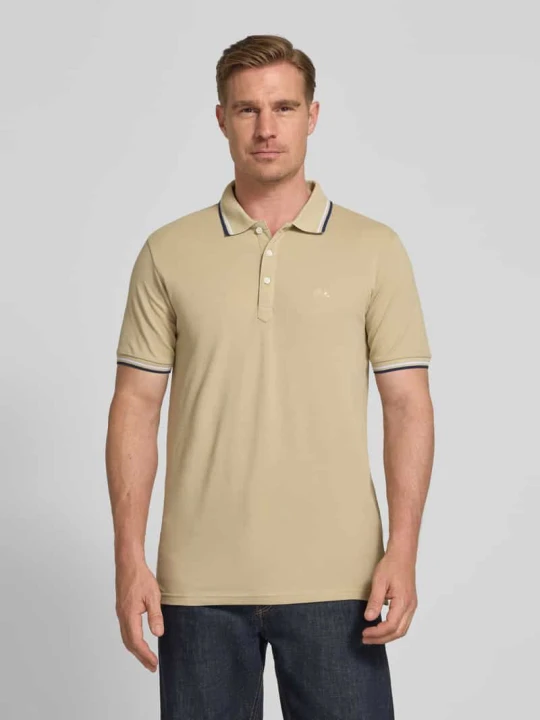 Zdjęcie produktu koszulka polo o kroju relaxed fit z paskami w kontrastowym kolorze lindbergh