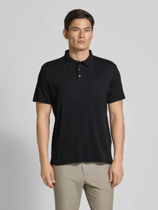 Zdjęcie produktu Koszulka polo o kroju relaxed fit z wyhaftowanym logo model ‘SUPIMA’ Calvin Klein Czarny
