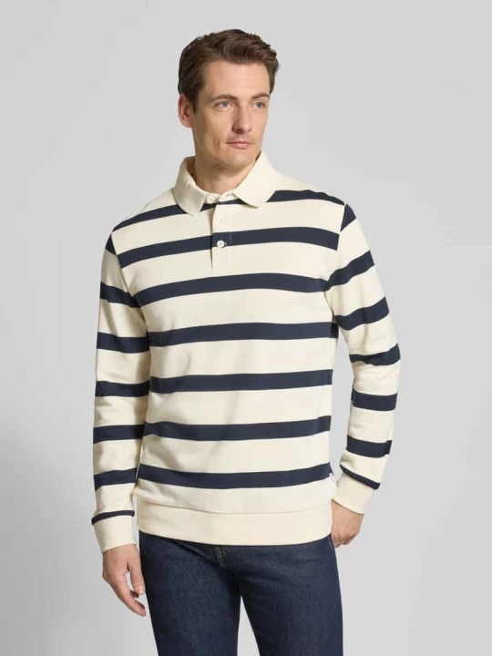 Zdjęcie produktu Koszulka polo o kroju relaxed fit z wzorem w paski lindbergh Biały