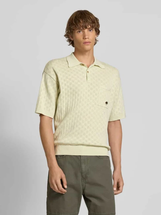 Zdjęcie produktu Koszulka polo o kroju relaxed fit ze wzorem pointelle BLKVIS Jasnozielony