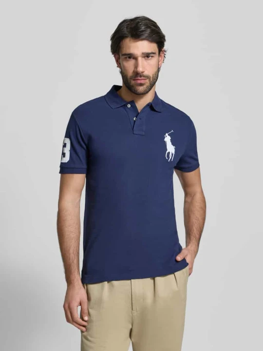 Zdjęcie produktu Koszulka polo o kroju shaped fit z czystej bawełny Polo Ralph Lauren Granatowy