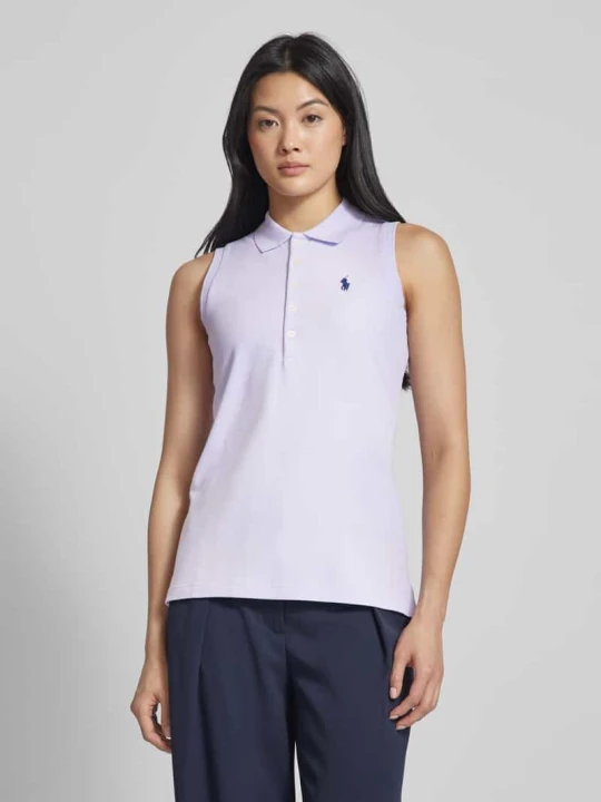 Zdjęcie produktu Koszulka polo w kroju slim fit, bez rękawów, model 'JULIE' Polo Ralph Lauren Mocnoróżowy