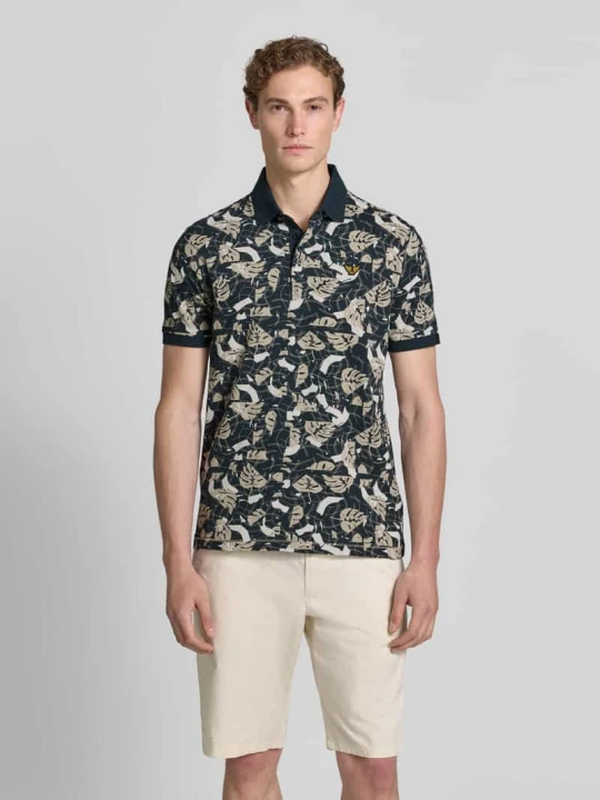 Zdjęcie produktu koszulka polo o kroju slim fit we wzorze na całej powierzchni PME Legend Granatowy