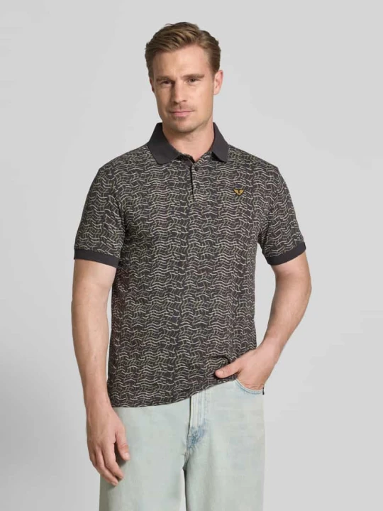 Zdjęcie produktu koszulka polo o kroju slim fit we wzorze na całej powierzchni PME Legend Antracytowy
