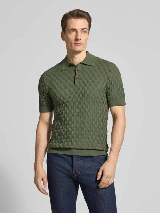 Zdjęcie produktu Koszulka polo o kroju slim fit z czystej bawełny Model 'Heritage' Matinique Oliwkowy