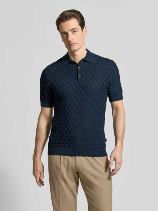 Zdjęcie produktu Koszulka polo o kroju slim fit z czystej bawełny Model 'Heritage' Matinique Granatowy