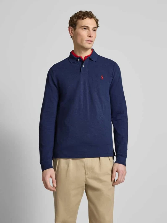Zdjęcie produktu Koszulka polo o kroju slim fit z czystej bawełny Polo Ralph Lauren Granatowy melanż