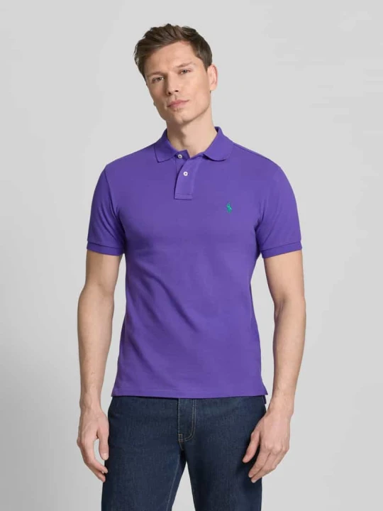 Zdjęcie produktu Koszulka polo z czystej bawełny o kroju slim fit Polo Ralph Lauren Purpurowy