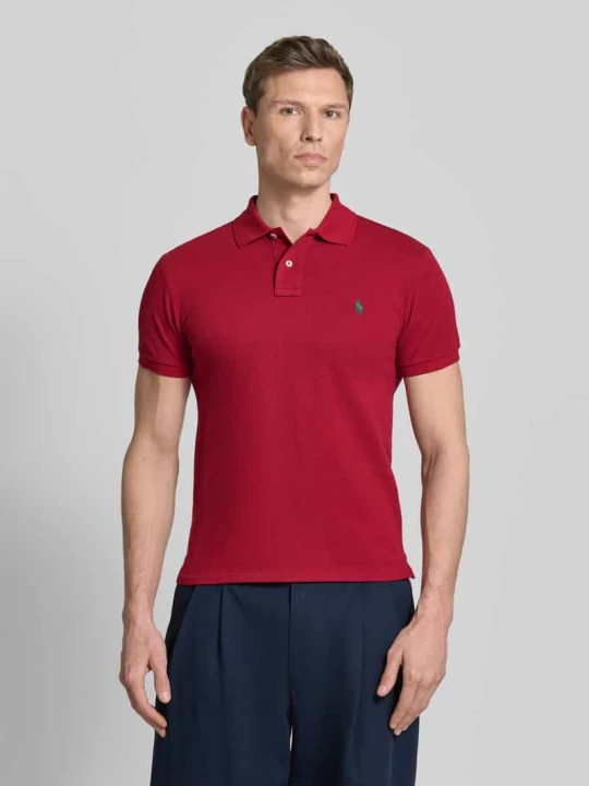Zdjęcie produktu Koszulka polo z czystej bawełny o kroju slim fit Polo Ralph Lauren Bordowy