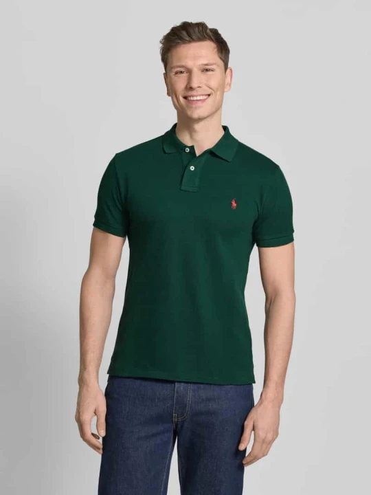 Zdjęcie produktu Koszulka polo o kroju slim fit z czystej bawełny Polo Ralph Lauren Ciemnozielony